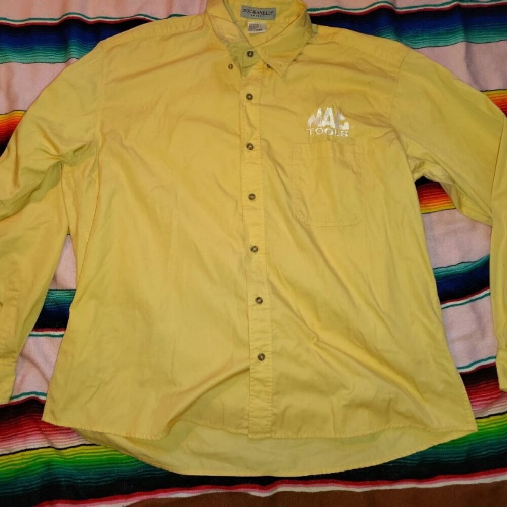 Doc & Amelia Select Long Sleeve XL Light Yellow Button Front Shirt MAC Tools.